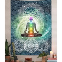 Chakra Vertical Tapestry, Seven Chakra Yoga Meditation Zen Decor Tapestry Wall H - £22.72 GBP