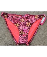 New Xhilaration xl 12-14 orange/ brown floral hipster bikini bottoms - £9.38 GBP