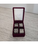 GODINGER Vtg Silver Treasures-Set of 4 Napkin Rings Grape Leaf Design Ve... - $545.49 MXN
