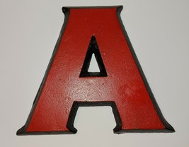 Cast Iron Letter A / THT / Red / 7 3/4&quot; / Sign / Home Decor - £23.25 GBP