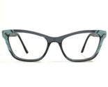 L.A.M.B Eyeglasses Frames LA075 GRY Blue Marble Clear Grey Cat Eye 53-17... - $32.51