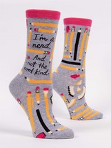 Blue Q Socks - Womens Crew - I&#39;m A Nerd, And Not The Cool Kind - Size 5-10 - £5.32 GBP