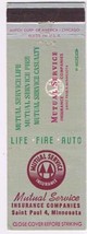 Matchbook Cover Mutual Service Insurance Saint Paul Minnesota - £2.21 GBP