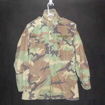 VTG US Army w/ Patches Field Jacket Cold Weather Coat SMALL REGULAR Camo... - £30.75 GBP