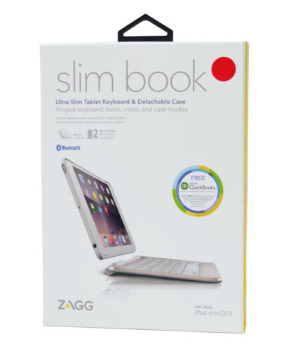 NEW Zagg Slim Book Rose Gold Bluetooth Keyboard Tablet Case for iPad Mini 2/3 - £22.23 GBP