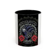Mechanical Heart Mug Anatomical Gear Heart with Roses Accent Coffee - $18.79+