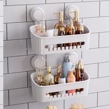 Suction Shower Caddy Wall Mounted Plastic Organizer - $90.08