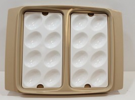 Vintage Tupperware Deviled Egg Tray Container Beige 723-2 with Two Trays. No Lid - £10.69 GBP