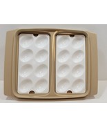 Vintage Tupperware Deviled Egg Tray Container Beige 723-2 with Two Trays... - £10.74 GBP