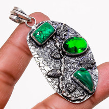 Malachite Chrome Diopside Gemstone Handmade Fashion Pendant Jewelry 2.70&quot; SA 451 - £4.73 GBP