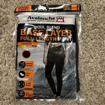 Avalanche Women’s Black Wool Blend Base Layer Full Length Pants Size XL ... - $21.49