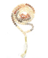 Naturale Luna Beige Mala - 7 MM - 108+1 Perline - $123.91