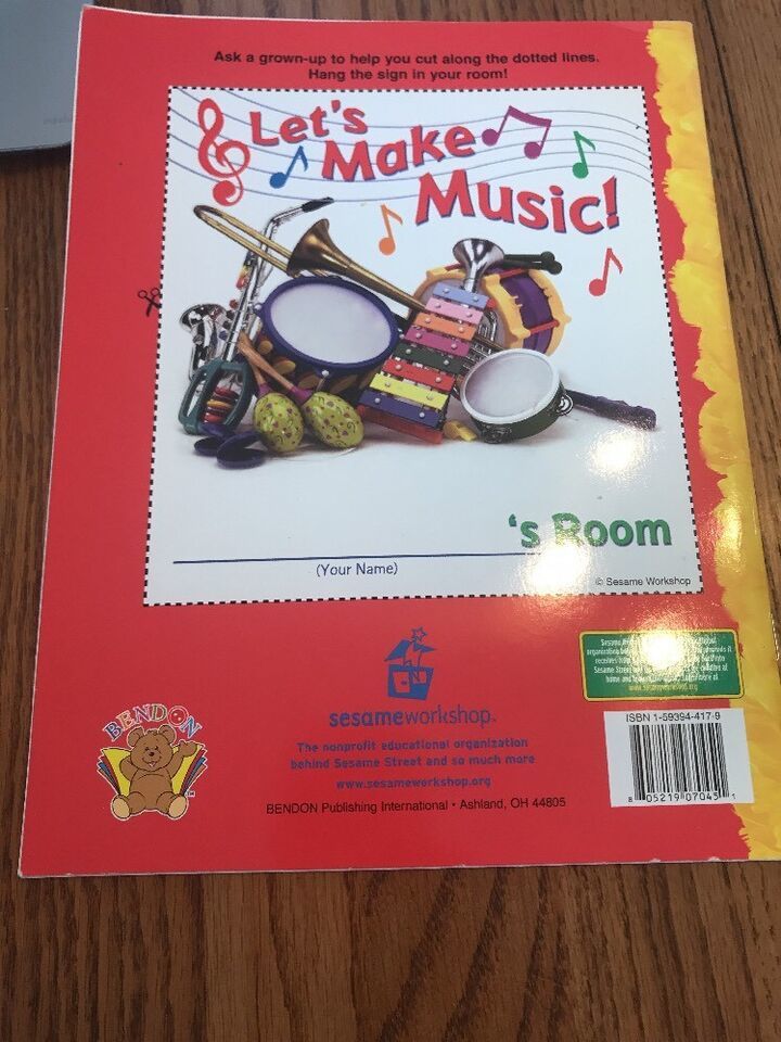 Sesame Street Jumbo Coloring & Sticker Book ~ Music All Day Ships N 24h Item image 4