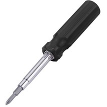 Black 6-In-1 Flat Head &amp; Phillips Reversible Screwdriver #1 And #2 Phill... - $19.75