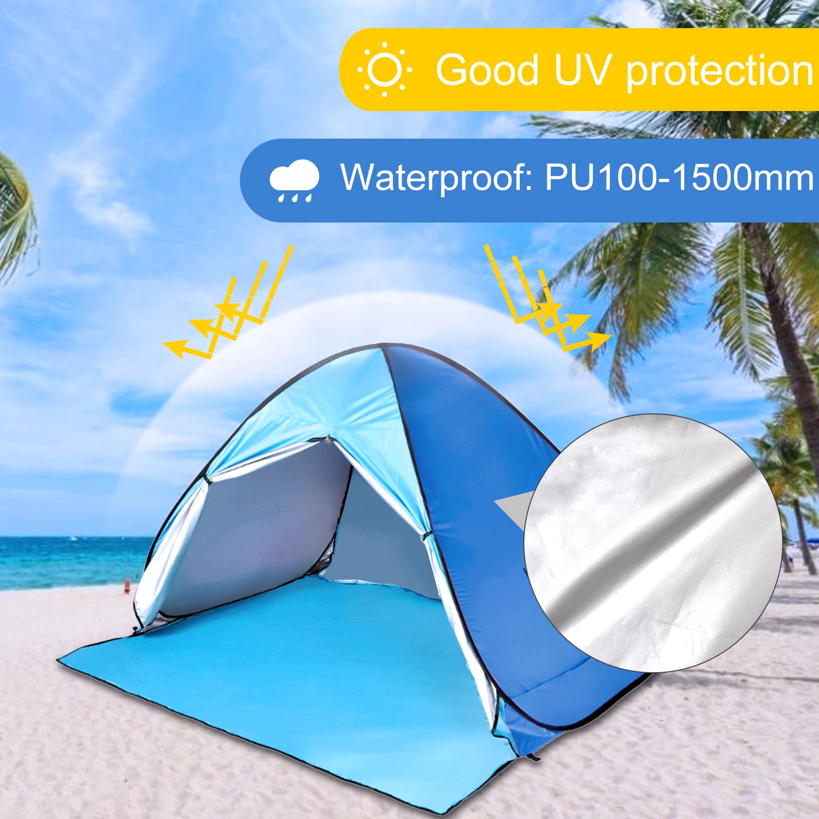 Sporting Outdoor Camping Tent Pop-up Fun-Play Tent Automatic Instant Tent UV Pro - £44.72 GBP