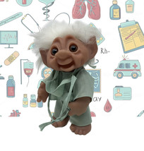 Dam Troll Doctor Nurse Surgeon Doll Medical Scrubs Hospital Denmark VTG 9”H - £34.76 GBP