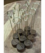 10 Metal/Wood  Table Number Holders, 9 Inches, Chrome Place Card Holders... - €12,25 EUR