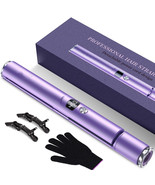 Hair Straightener and Curler 2 in 1 Flat Iron Adjustable 265℉-450℉ (Purple) - £25.87 GBP