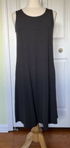 J. Jill soft jersey knit tank top dress gray lagenlook relaxed S stretch... - $19.77