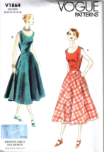 Vogue V1864 Misses 8 to 16 Circa 1953 Pullover Wrap Dress UNCUT Pattern - $23.14