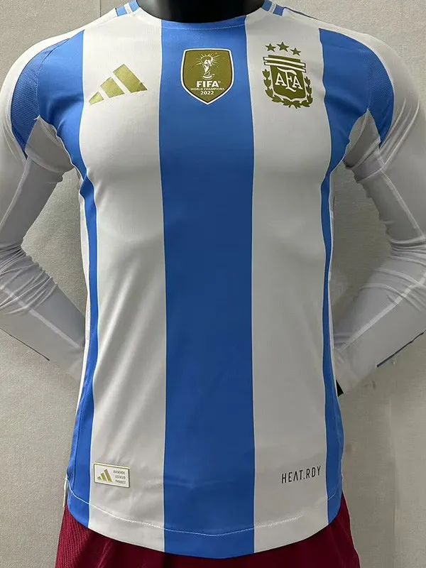 24-25 Argentina Home Long Sleeve Player Version Soccer Jersey - £78.55 GBP