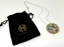 House of Harlow 1960 Abalone Starburst Pendant Necklace. 14k Gold Plated Chain. - £29.34 GBP