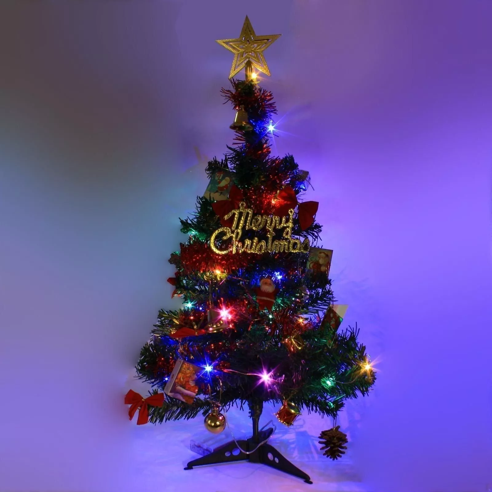 2 FT Tabletop Artificial Small Mini Christmas Tree with LED Light &amp; Orna... - $27.58