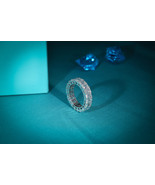 Emerald Cut Lab Created Diamond Full Eternity Wedding Band - $2,883.00
