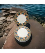 Set of 4 Mikasa &quot;Sao Paulo&quot; Floral Mosaic Salad Plates 8 1/2&quot; - $52.25
