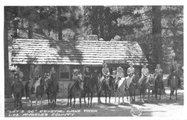 Horse Riders Crystal Lake Park Store Los Angeles County California RPPC postcard - £7.87 GBP