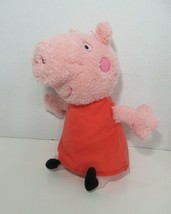 Peppa Pig Plush Fiesta Toy Scruffy 13.5&quot; wears Red Dress Doll Fuzzy hanging loop - £6.22 GBP