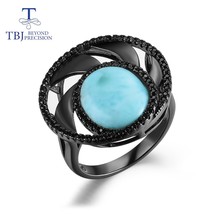 New  natural Larimar jewelry ring natural gemstone oval 10*12mm  925 sterling si - £72.43 GBP