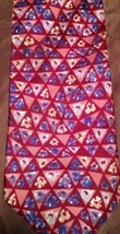 417 VAN HEUSEN Necktie Multi-Color Geometric Floral Design - $8.59