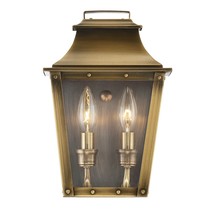 HomeRoots 398423 11.5 x 7.5 x 5.25 in. Coventry 2-Light Aged Brass Pocket Wall L - £236.63 GBP