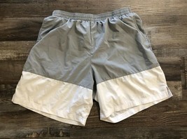 Womens Champion Large Briefed Gray &amp; White Athletic Running Exercise Shorts - $10.39
