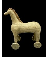 Horse on Wheels Figurine Replica Toy Marked JGPT Resin 6&quot; Small Statue C... - $351.62 MXN
