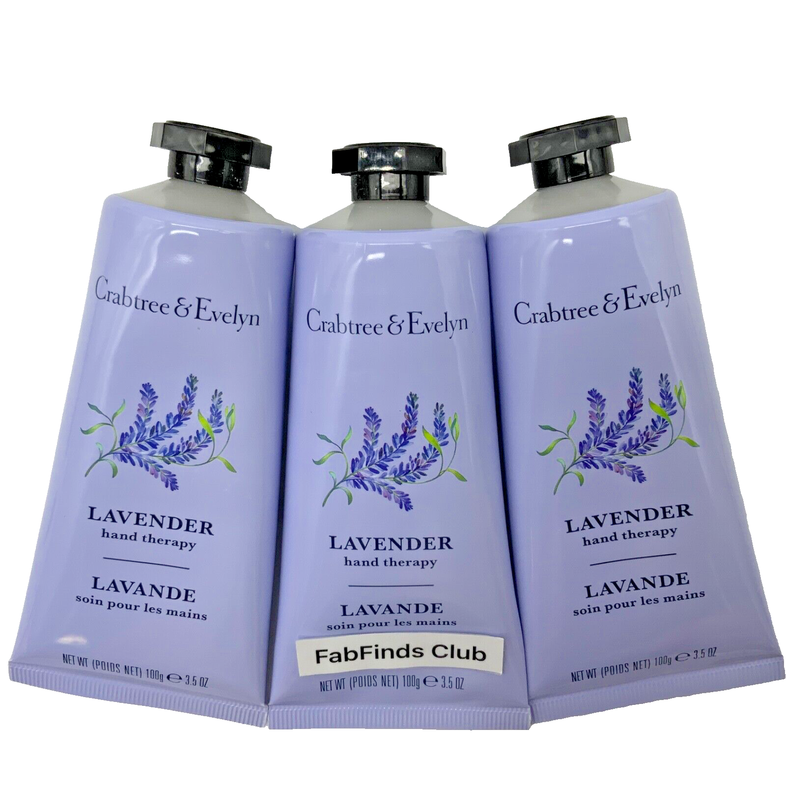3x Crabtree &amp; Evelyn Lavender Hand Therapy Cream 10.5oz (3x3.5oz) Sealed - $26.71