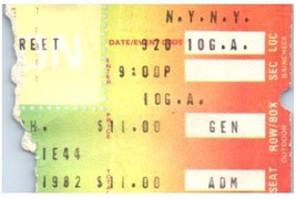 Yellow Man Concert Ticket Stub September 20 1982 New York City - £19.41 GBP