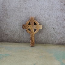3.9” Olive Wood Celtic Cross Wall Hanging, Irish Symbol of Eternity &amp; In... - £23.55 GBP