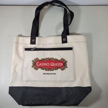 Marquette Casino Tote Bag White Black 17&quot;W x 15&quot; Tall and 10&quot; Handle - £8.02 GBP