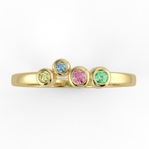 Myla Bezel Round Premium Cubic Zirconia Ring /Solid Gold Ring/ Band For ... - $130.03 CAD