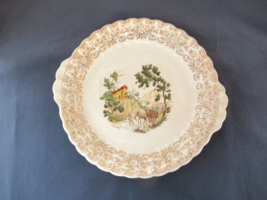 American Limoges Platter  11&quot; round Chateau France white 22K gold trim v... - £15.56 GBP