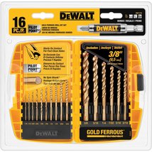 DEWALT 16pc Gold Ferrous Pilot Point - £28.46 GBP