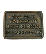 Vintage 1982 Belt Buckle Class Of 1942 Farragut High School Knoxville Te... - £15.97 GBP