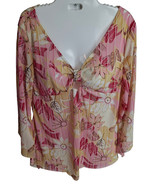 Vintage Top Pink Boho Pullover Fairycore gyspy USA Y2K BZBZ Floral - $29.69