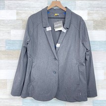 Eddie Bauer Travel Blazer Gray Stretch Unlined Unstructured Pockets Wome... - $98.99