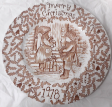 1978 Merry Christmas Plate Crownford China Co England by Norma Sherman 8 3/4&quot; - £15.65 GBP