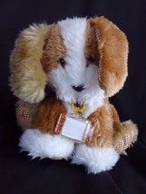 Vintage Avon Plush Sitting Puppy Dog 1990 Brown &amp; Tan - £10.10 GBP