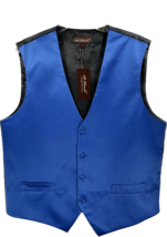 St. Patrick Men&#39;s Royal Blue Vest 5 Buttons Polyester Sizes Medium - 3XL - $19.99