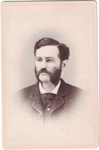 Vintage Cabinet Photo of Man with amazing Mustasche Sideburns 1880s Minneapolis - £6.87 GBP